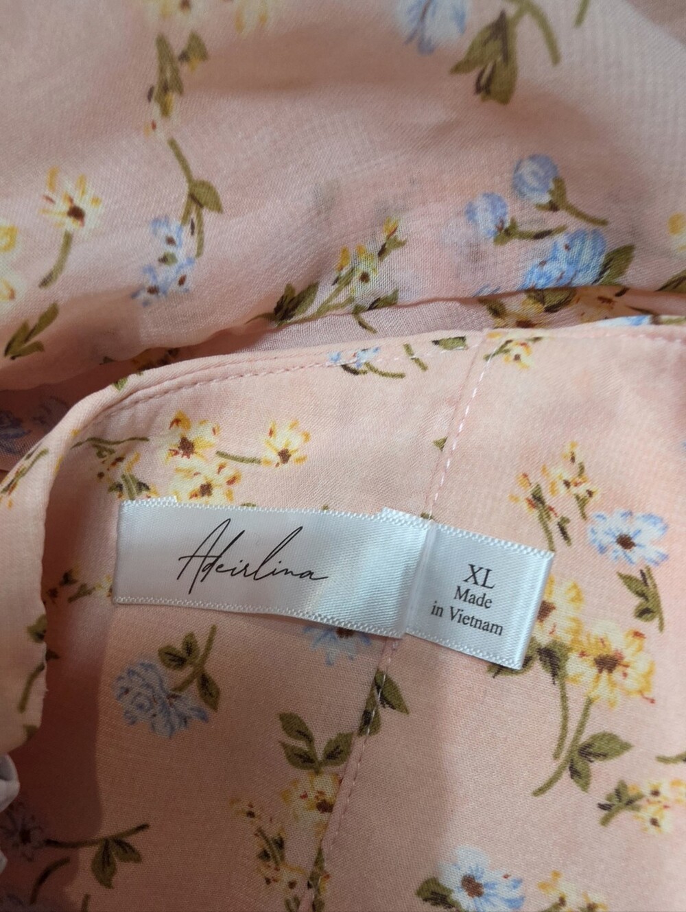 NWT Adeirlina Pink Floral Ruched Midi Dress Off Shoulder XL - Picture 4 of 6